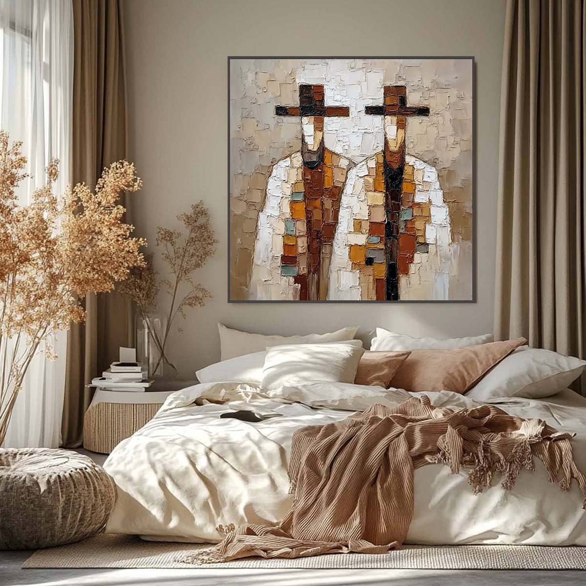 KINDRED SPIRITS: Textured Abstract Figurative Impasto Painting - Image 2
