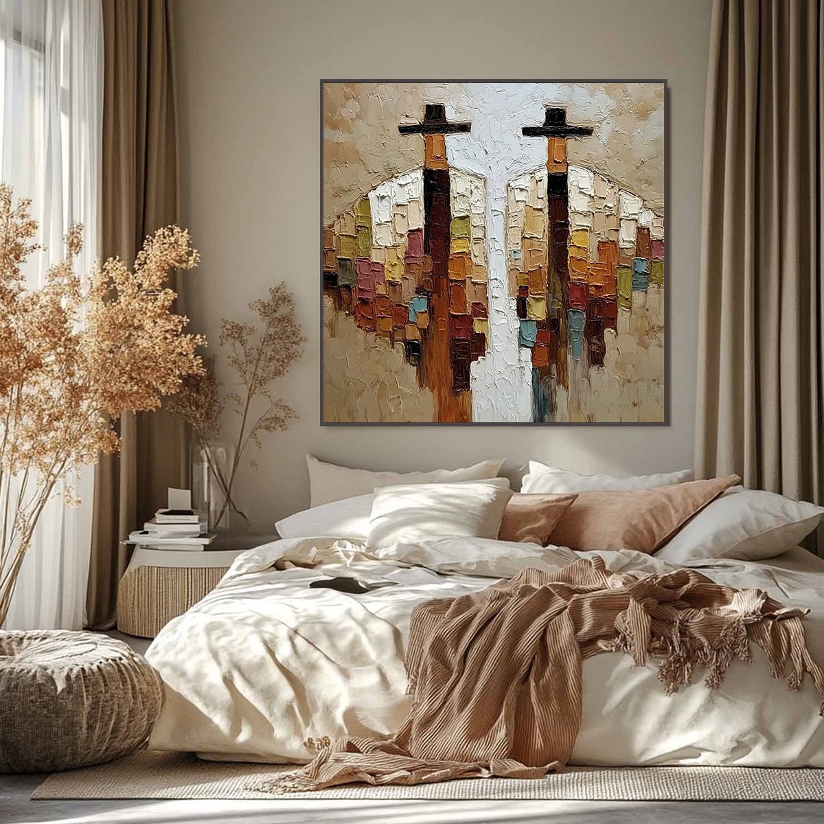 KINDRED SPIRITS: Textured Abstract Figurative Impasto Painting - Image 2