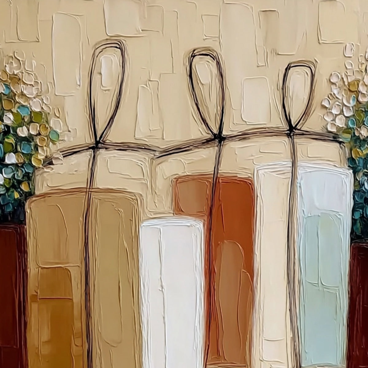 KINDRED SPIRITS: Textured Abstract Figurative Impasto Painting - Image 3