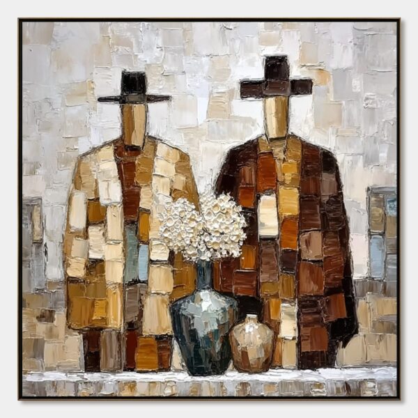 KINDRED SPIRITS: Textured Abstract Figurative Impasto Painting