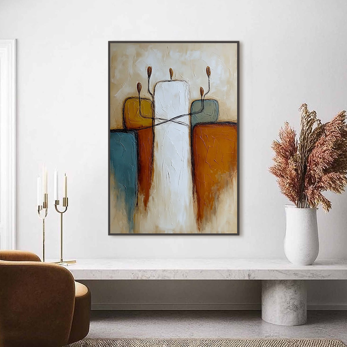 KINDRED: Textured Abstract Figurative Painting of Unity - Image 2