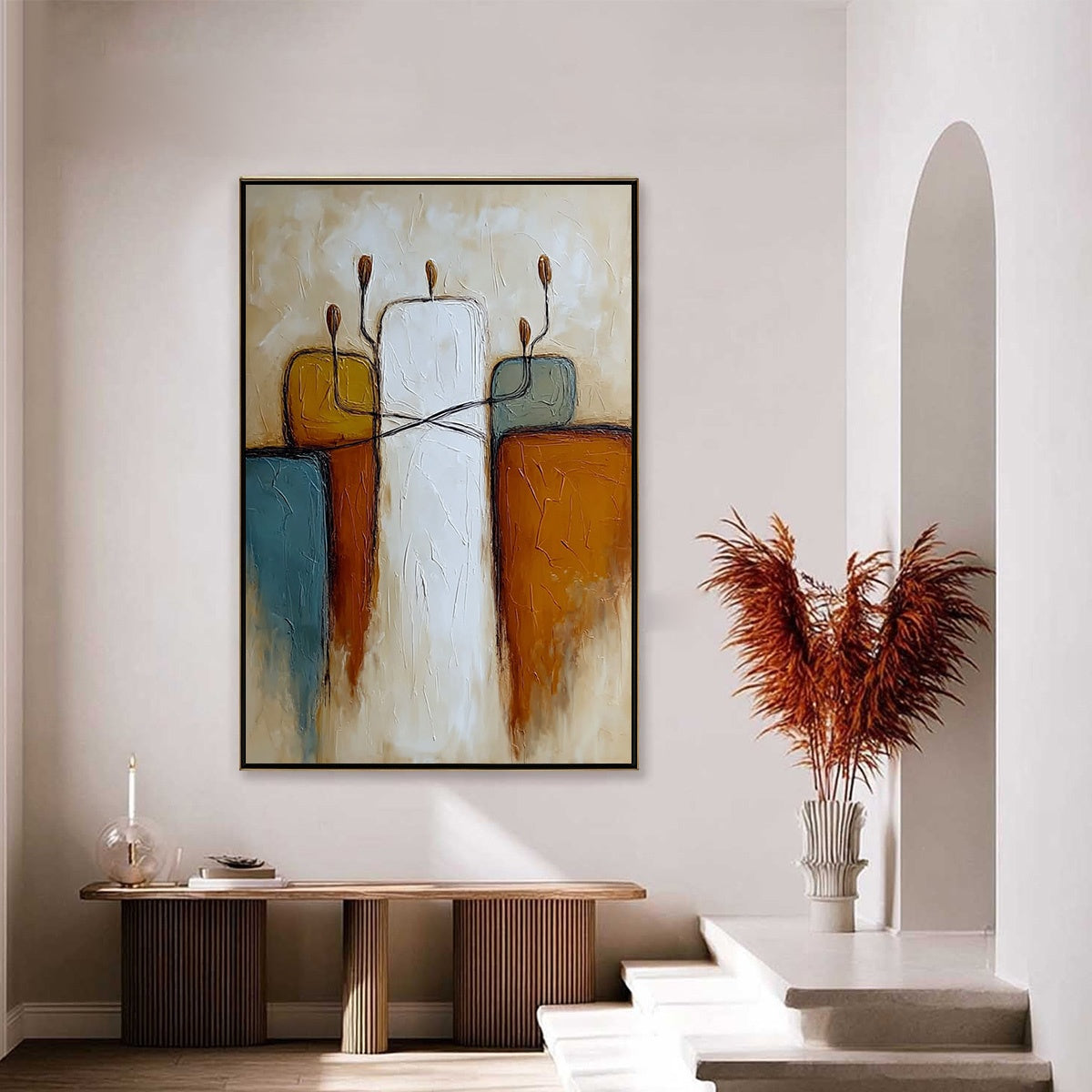 KINDRED: Textured Abstract Figurative Painting of Unity - Image 4