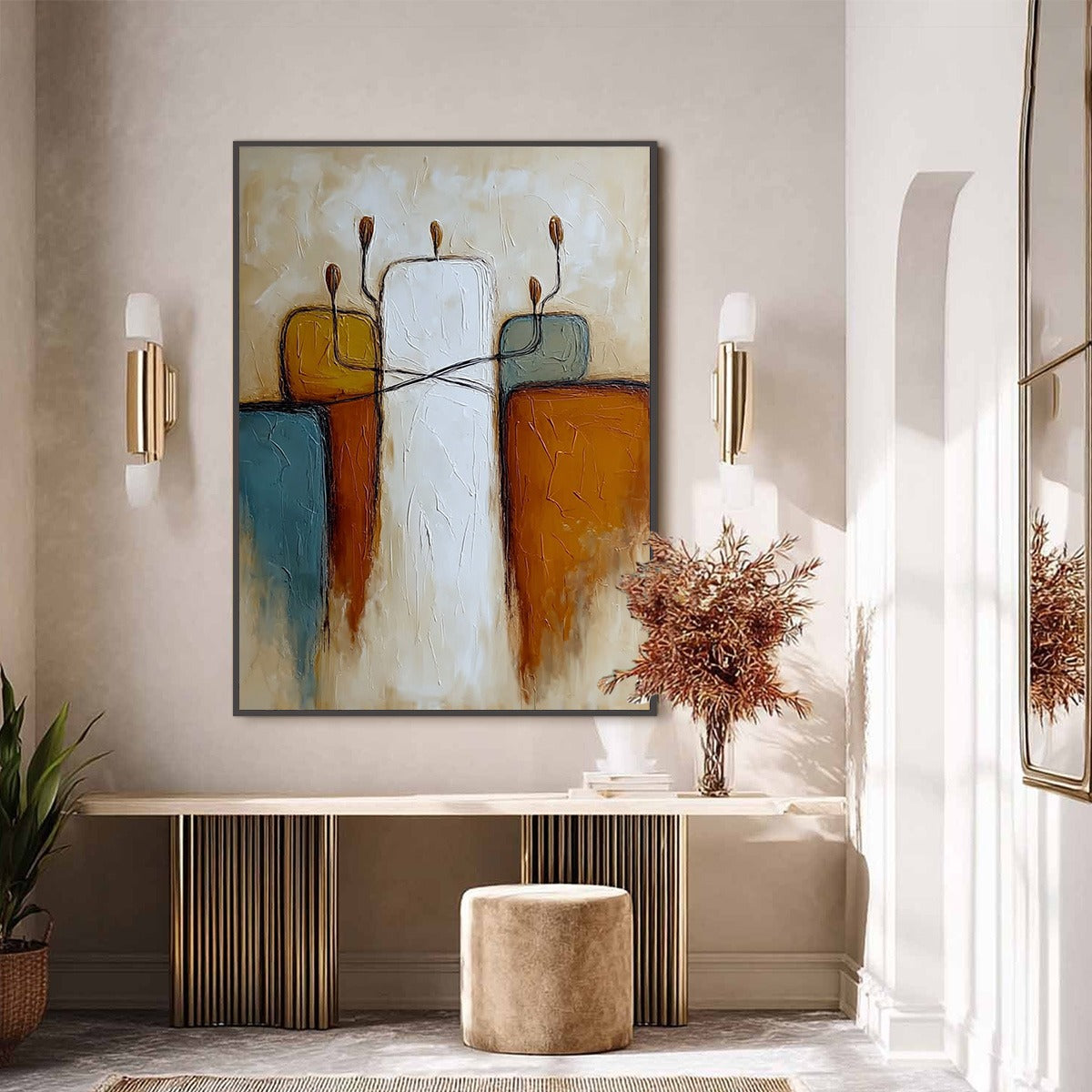 KINDRED: Textured Abstract Figurative Painting of Unity - Image 6