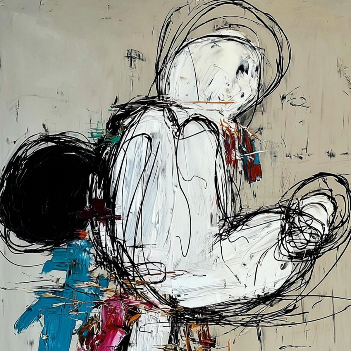 KINETIC FORM: Expressive Abstract Figurative Wall Art - Image 3