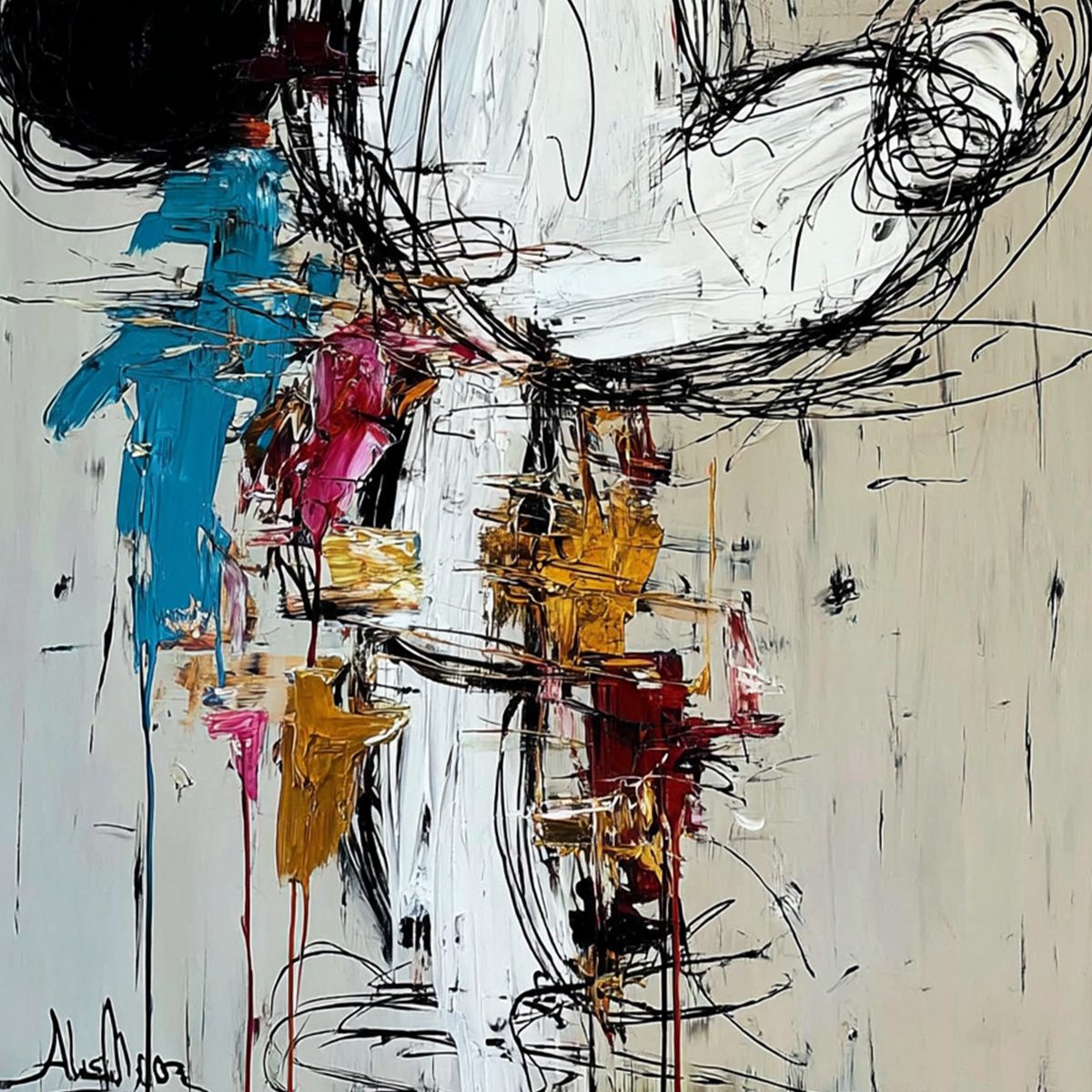 KINETIC FORM: Expressive Abstract Figurative Wall Art - Image 5