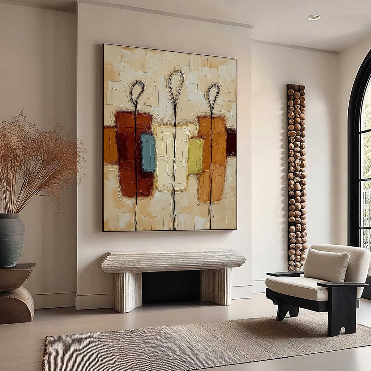 KINSHIP: Textured Abstract Figurative Painting of Three People - Image 2