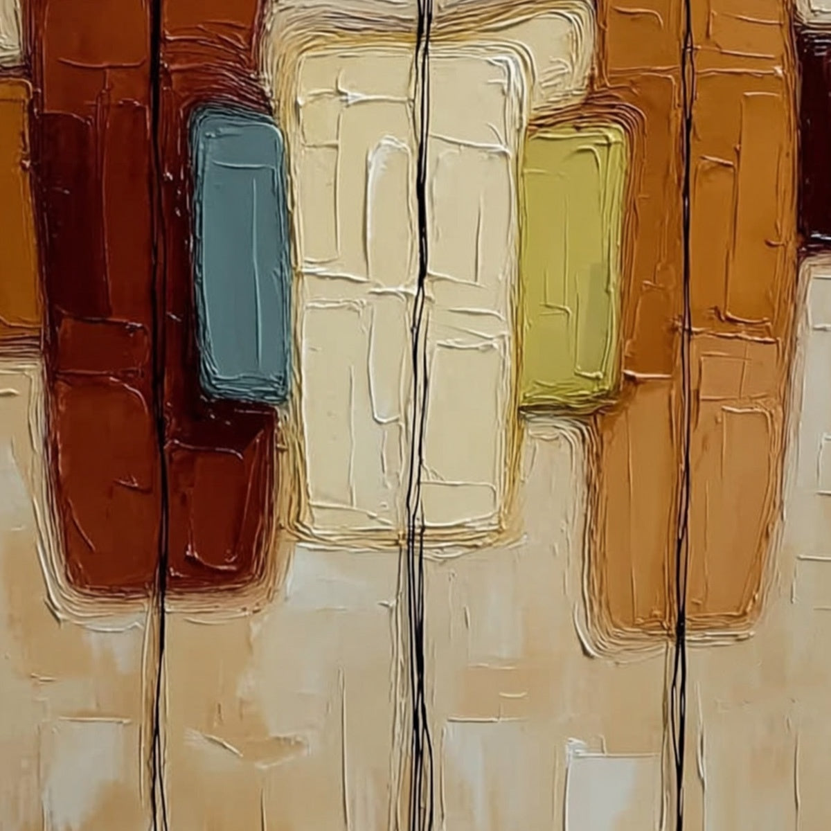 KINSHIP: Textured Abstract Figurative Painting of Three People - Image 5