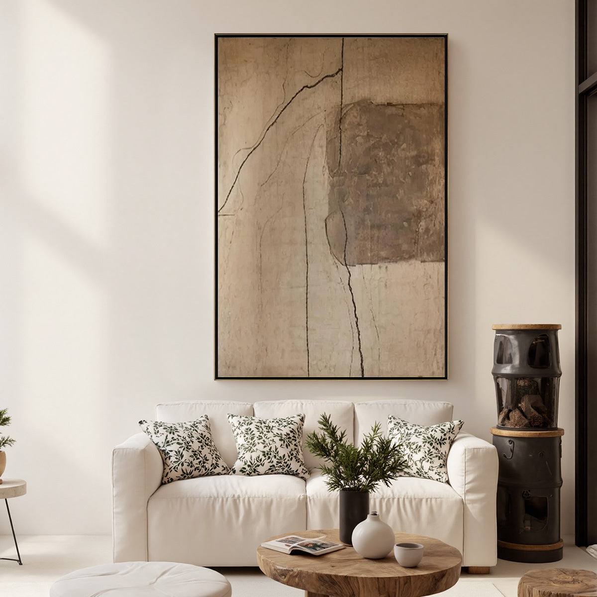 KINTSUGI TRACE: Large Wabi Sabi Textured Abstract Wall Art - Image 4