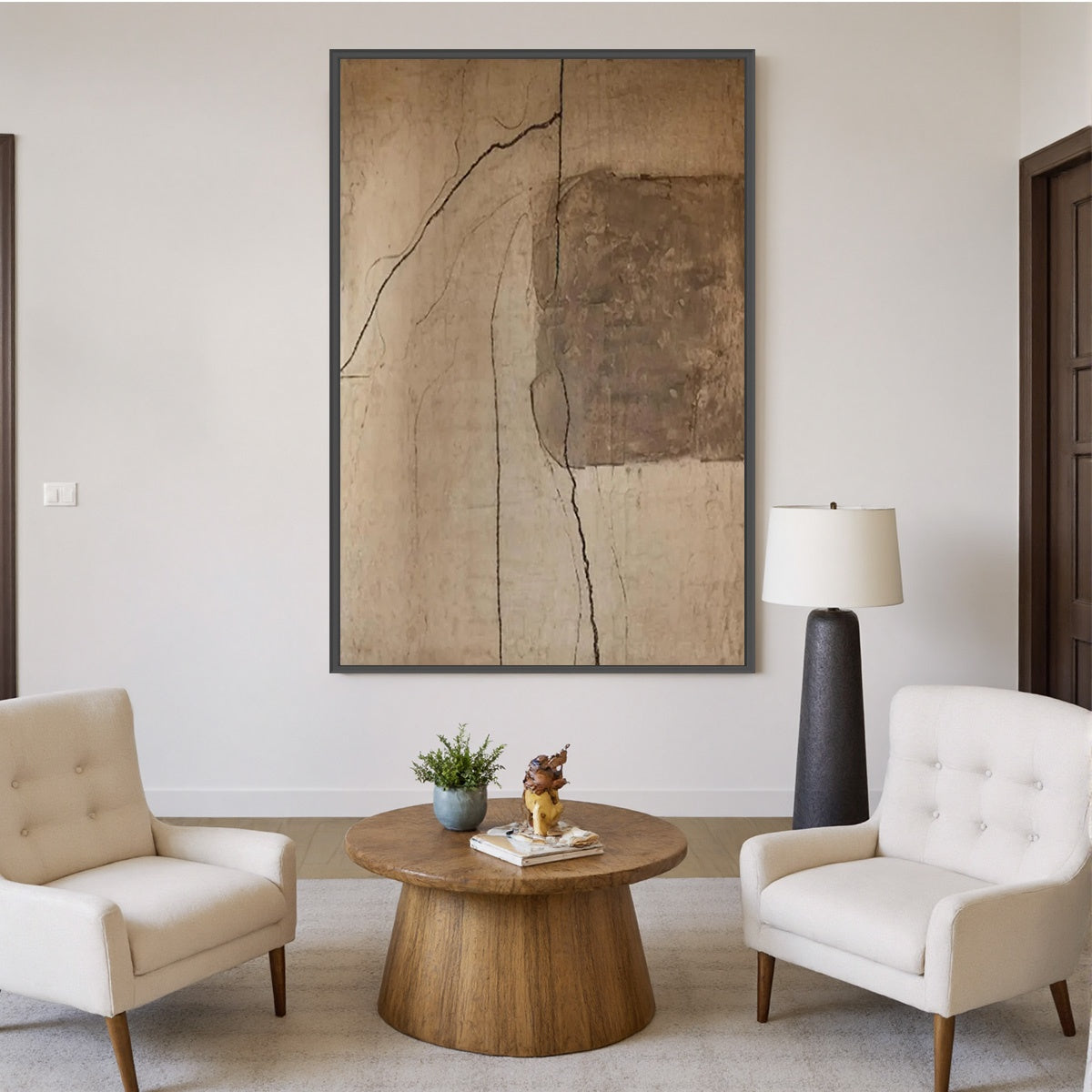 KINTSUGI TRACE: Large Wabi Sabi Textured Abstract Wall Art - Image 2