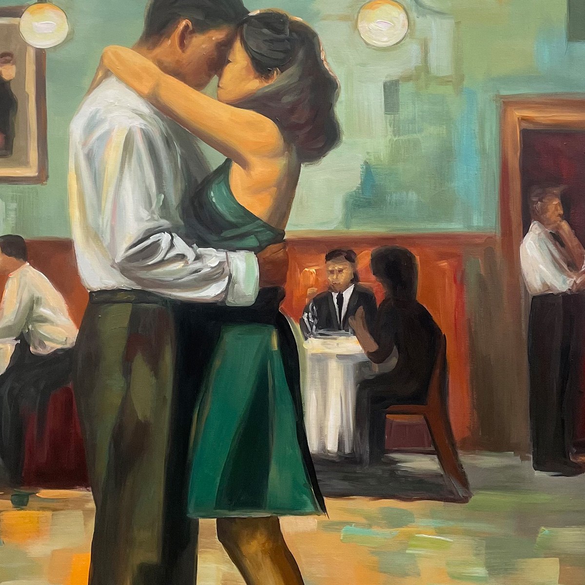 LAST DANCE: Romantic Figurative Oil Painting of Couple Dancing - Image 5