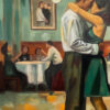 LAST DANCE: Romantic Figurative Oil Painting of Couple Dancing