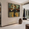 LAST DANCE: Romantic Figurative Oil Painting of Couple Dancing