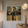 LAST DANCE: Romantic Figurative Oil Painting of Couple Dancing