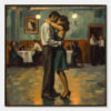 LAST DANCE: Romantic Figurative Oil Painting of Couple Dancing