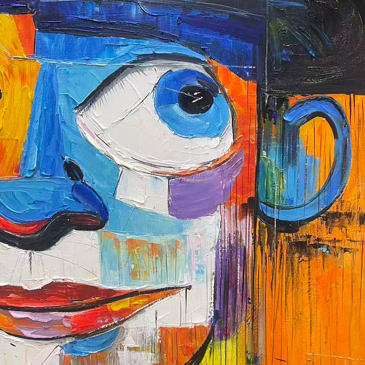 LAUGHING EYES: Textured Impasto Clown Portrait Oil Painting - Image 5
