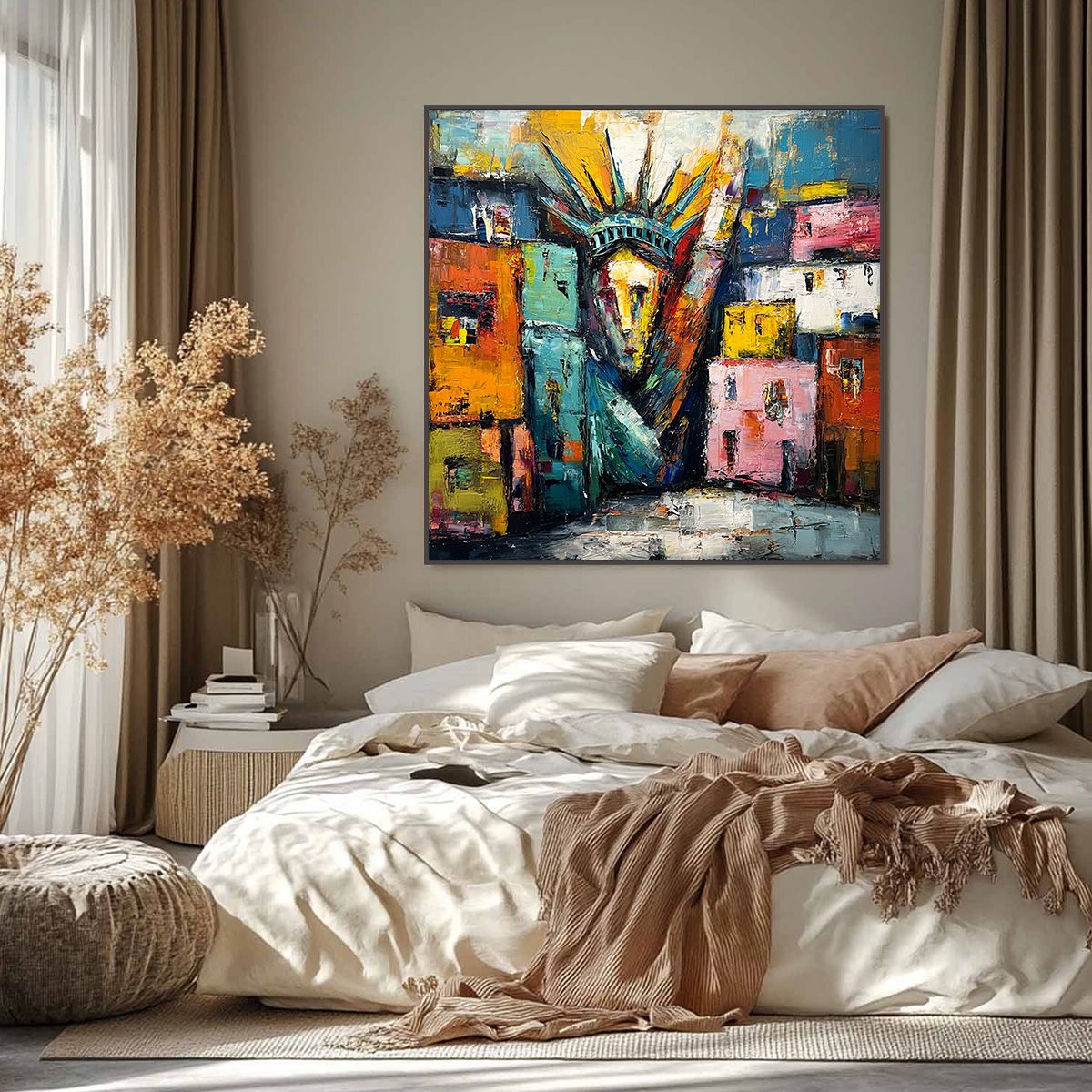 LIBERTY IGNITED: Abstract Textured Painting of an Iconic Landmark - Image 2