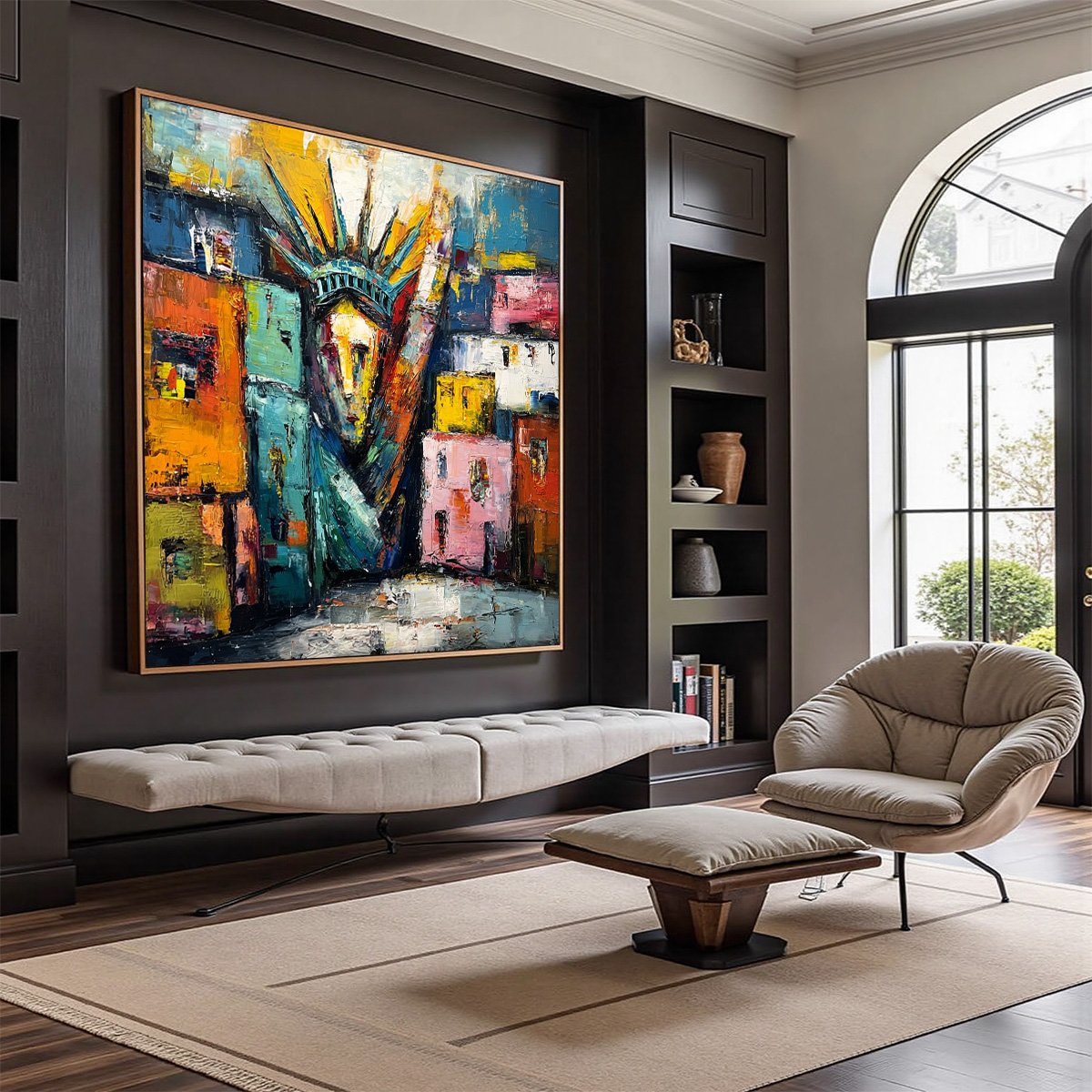 LIBERTY IGNITED: Abstract Textured Painting of an Iconic Landmark - Image 7