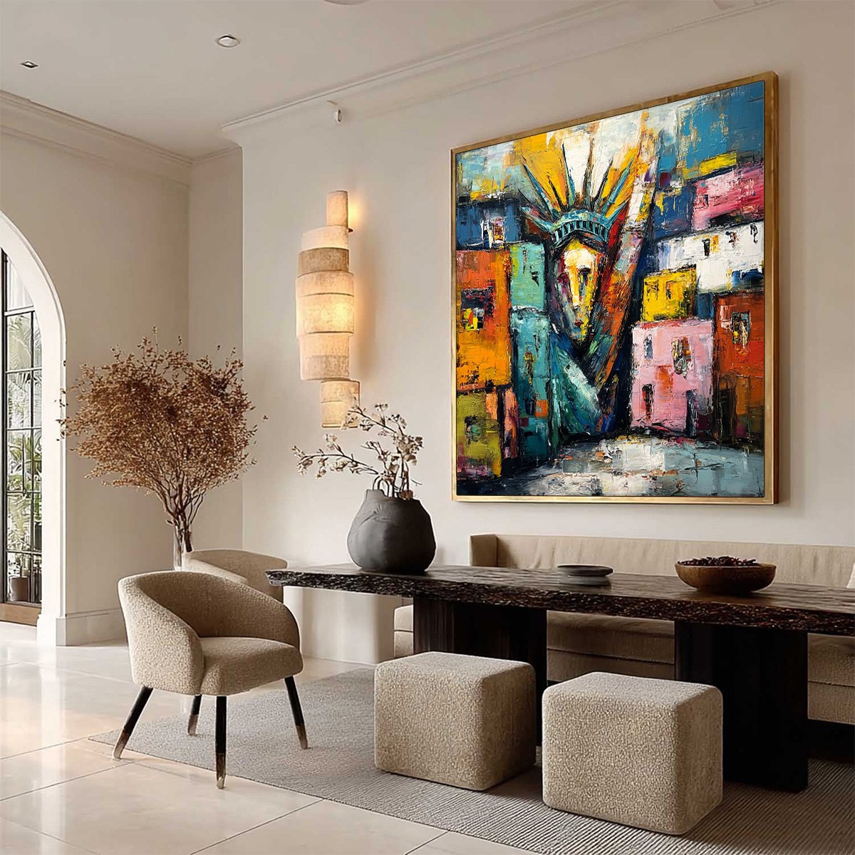 LIBERTY IGNITED: Abstract Textured Painting of an Iconic Landmark - Image 8