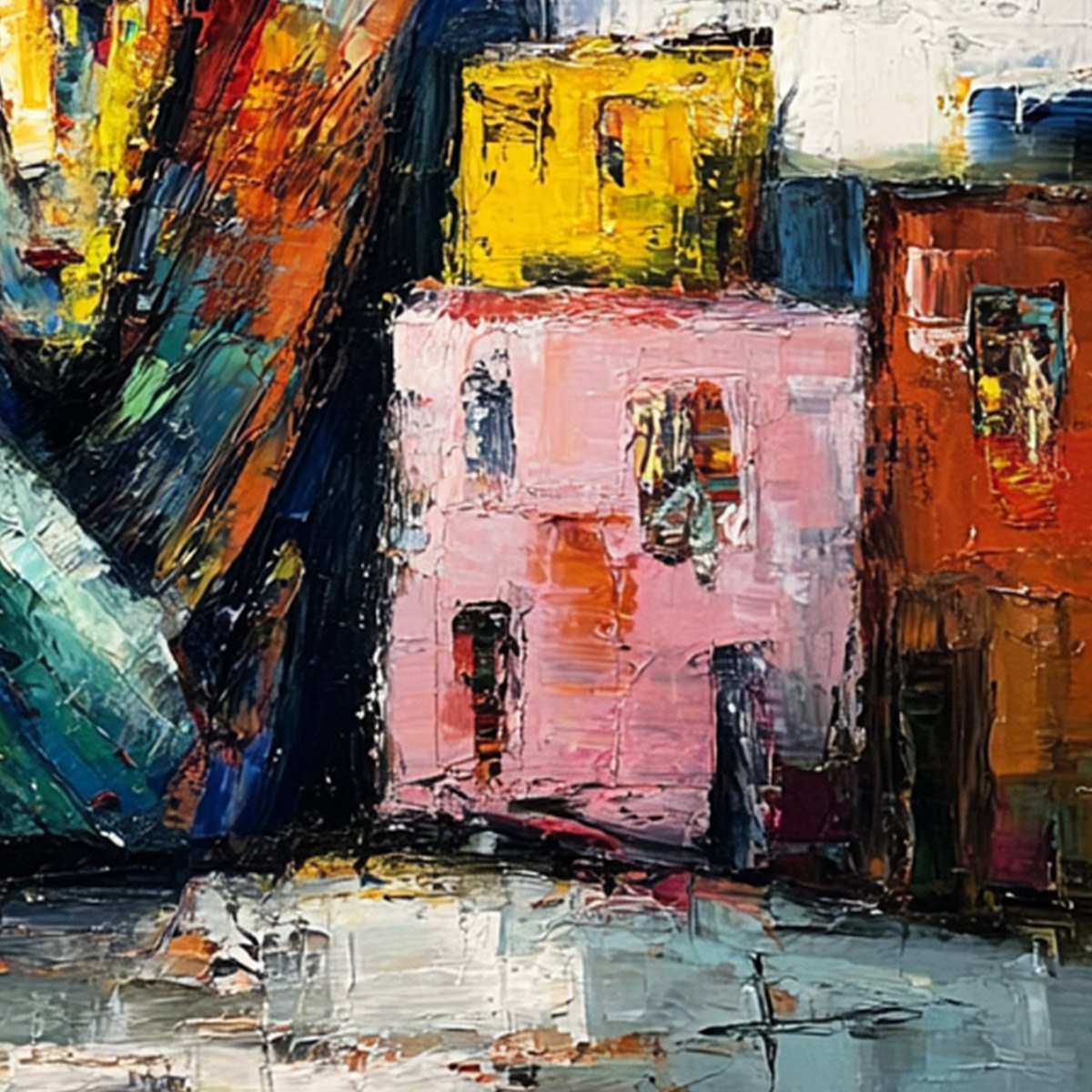 LIBERTY IGNITED: Abstract Textured Painting of an Iconic Landmark - Image 3