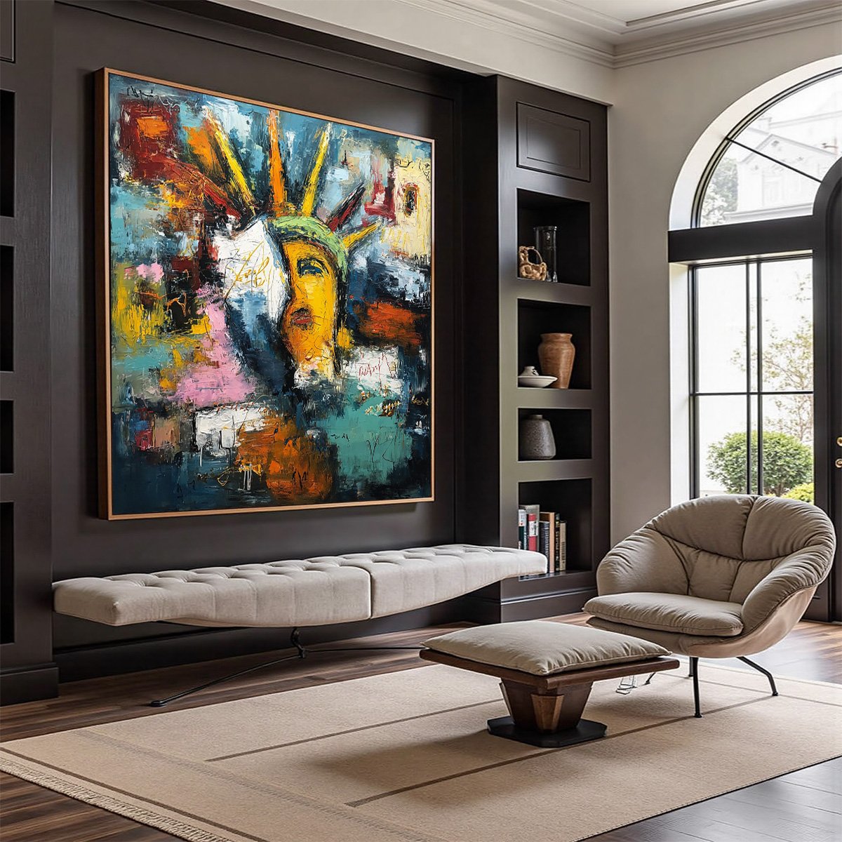 LIBERTY UNLEASHED: Vibrant Abstract Palette Knife Painting of a Modern Icon - Image 7