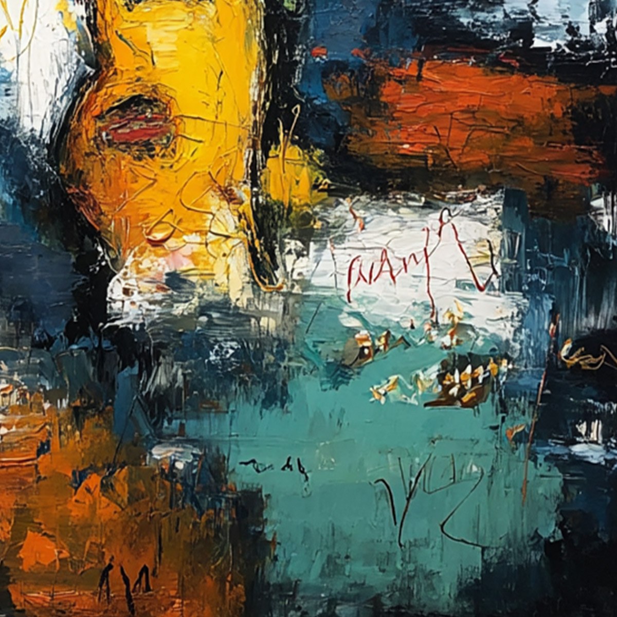 LIBERTY UNLEASHED: Vibrant Abstract Palette Knife Painting of a Modern Icon - Image 3