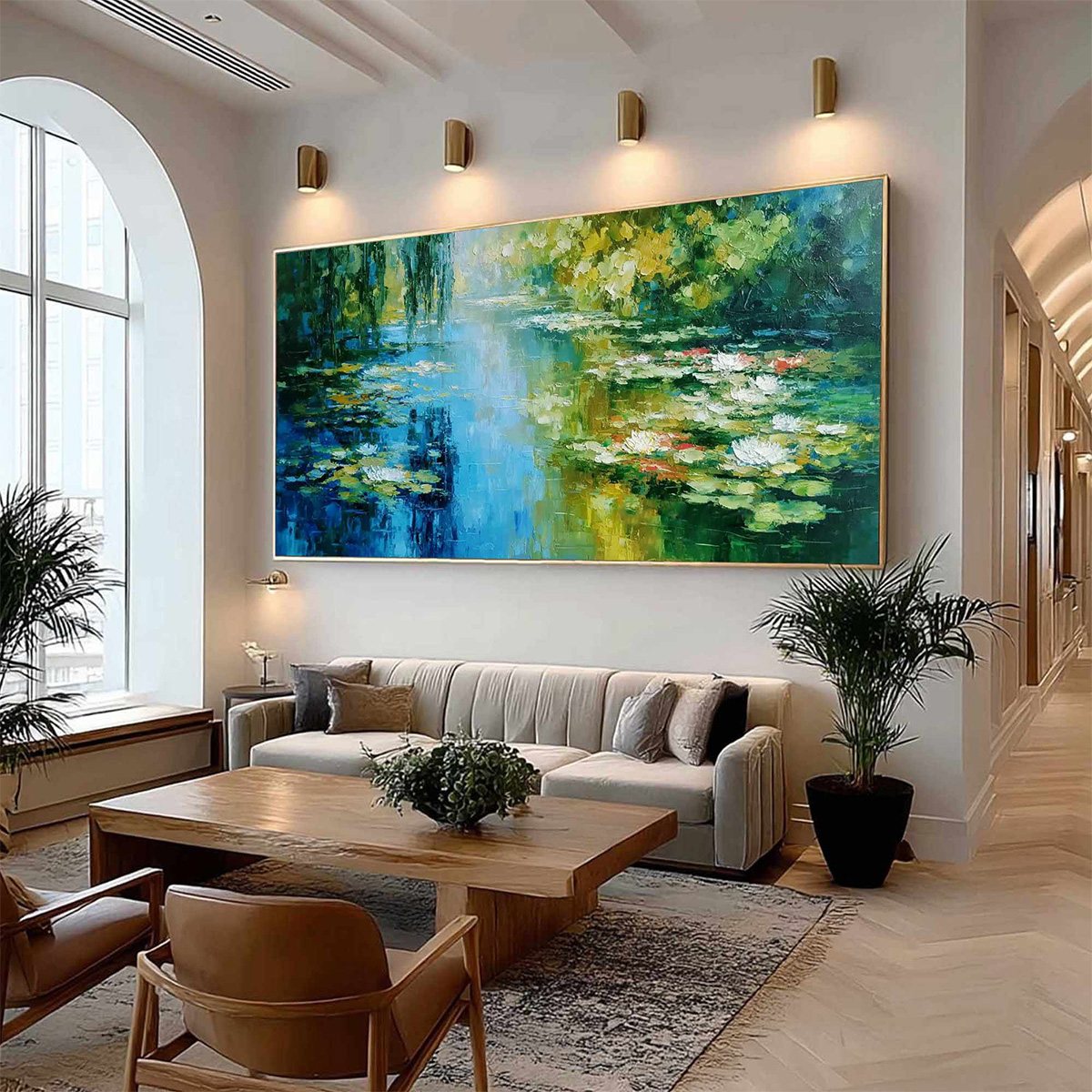 LILY POND REVERIE: Textured Impressionist Water Lilies Oil Painting - Image 7