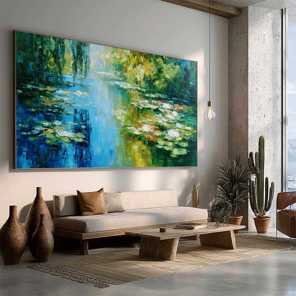 LILY POND REVERIE: Textured Impressionist Water Lilies Oil Painting - Image 8
