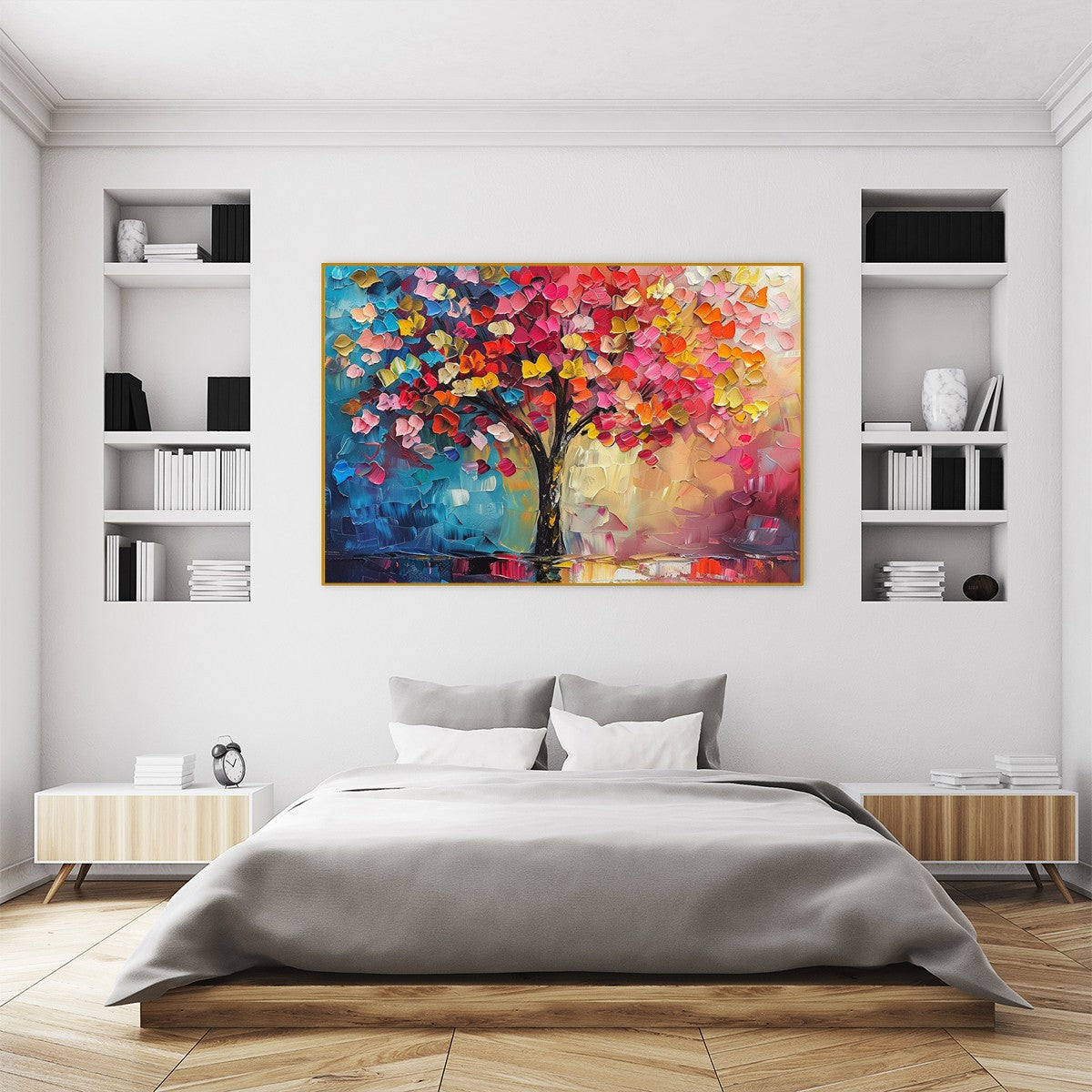 LIVING RAINBOW: Textured Impasto Tree of Life Oil Painting - Image 7