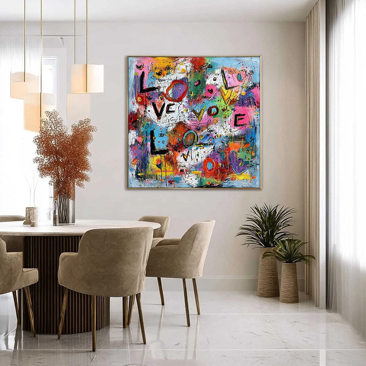 LOVE EXPLOSION: Colorful Abstract Graffiti Style Love Painting - Image 4
