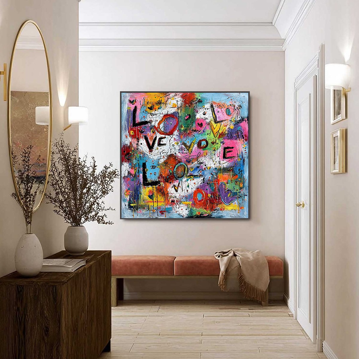 LOVE EXPLOSION: Colorful Abstract Graffiti Style Love Painting - Image 6