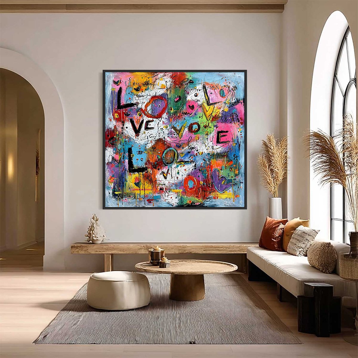 LOVE EXPLOSION: Colorful Abstract Graffiti Style Love Painting - Image 2