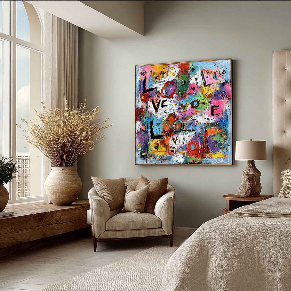 LOVE EXPLOSION: Colorful Abstract Graffiti Style Love Painting - Image 8