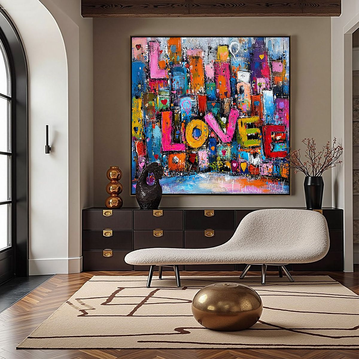 LOVE EXPLOSION: Colorful Abstract Graffiti Style Textured Painting - Image 6
