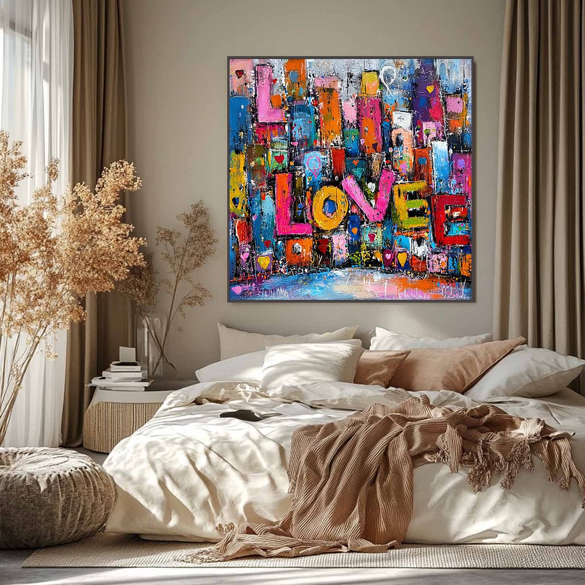 LOVE EXPLOSION: Colorful Abstract Graffiti Style Textured Painting - Image 2