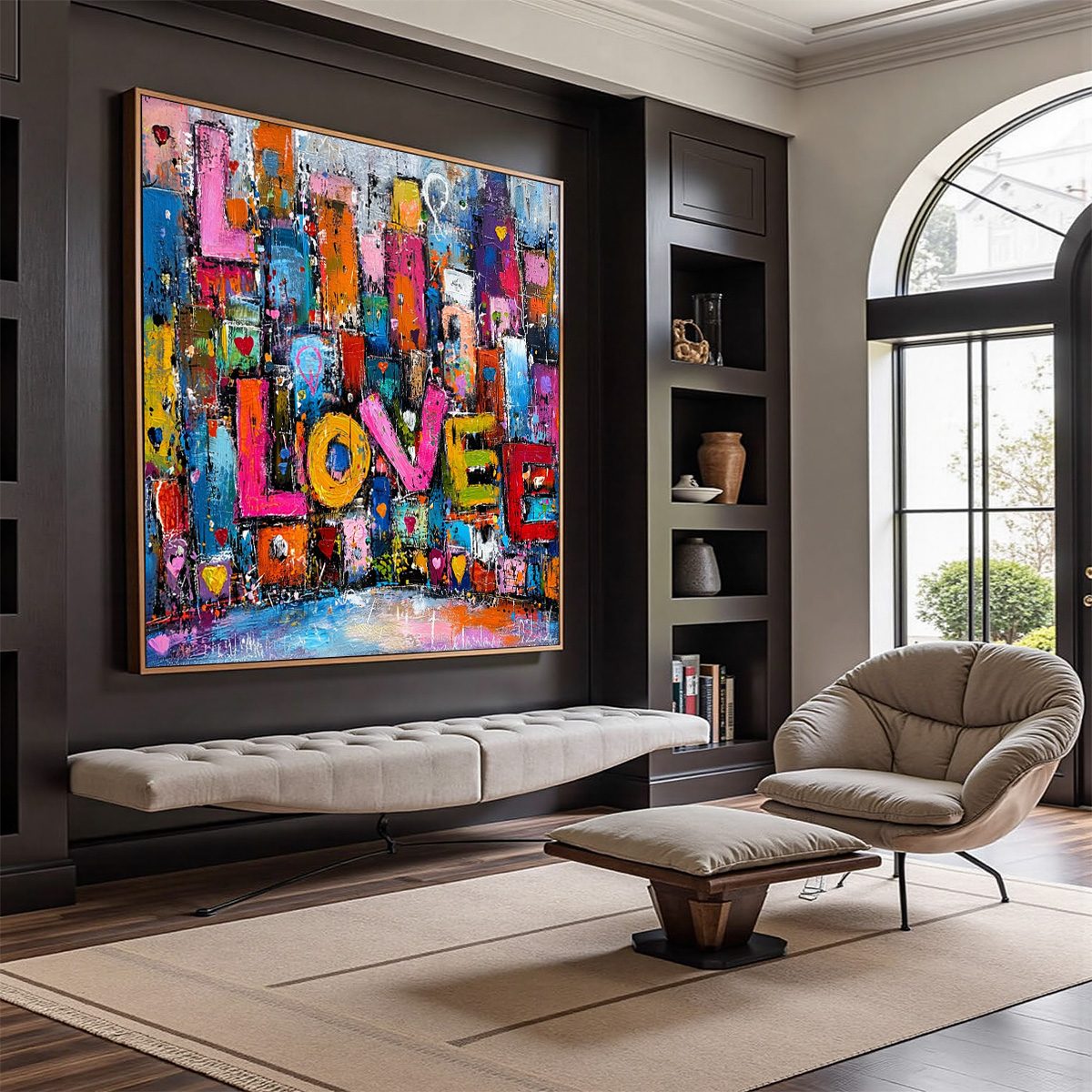 LOVE EXPLOSION: Colorful Abstract Graffiti Style Textured Painting - Image 7