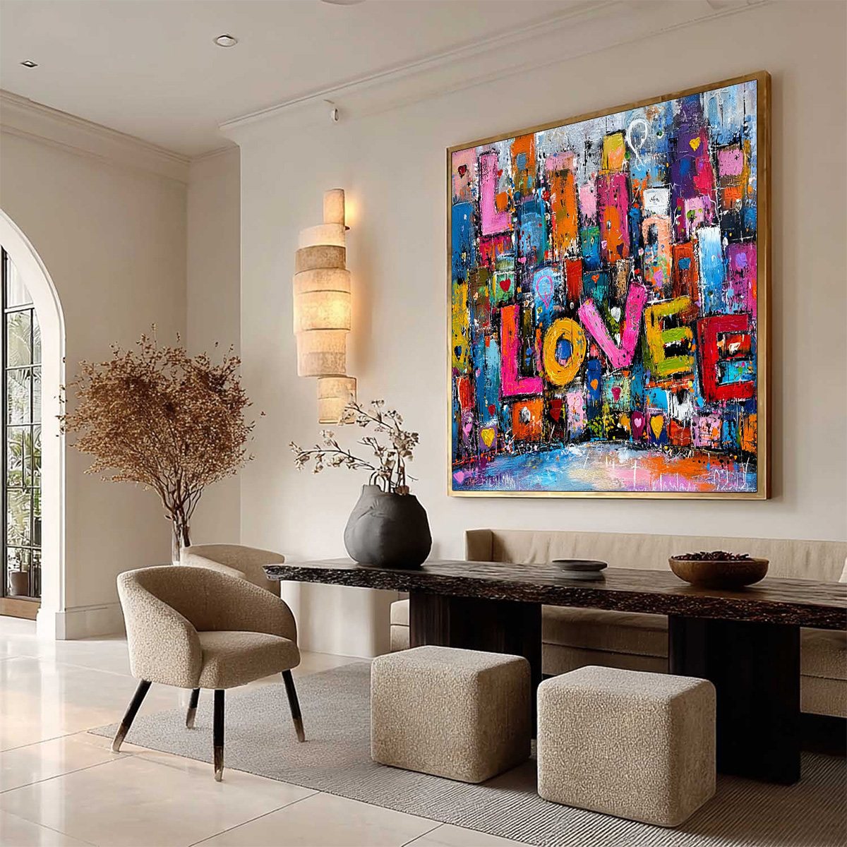 LOVE EXPLOSION: Colorful Abstract Graffiti Style Textured Painting - Image 8