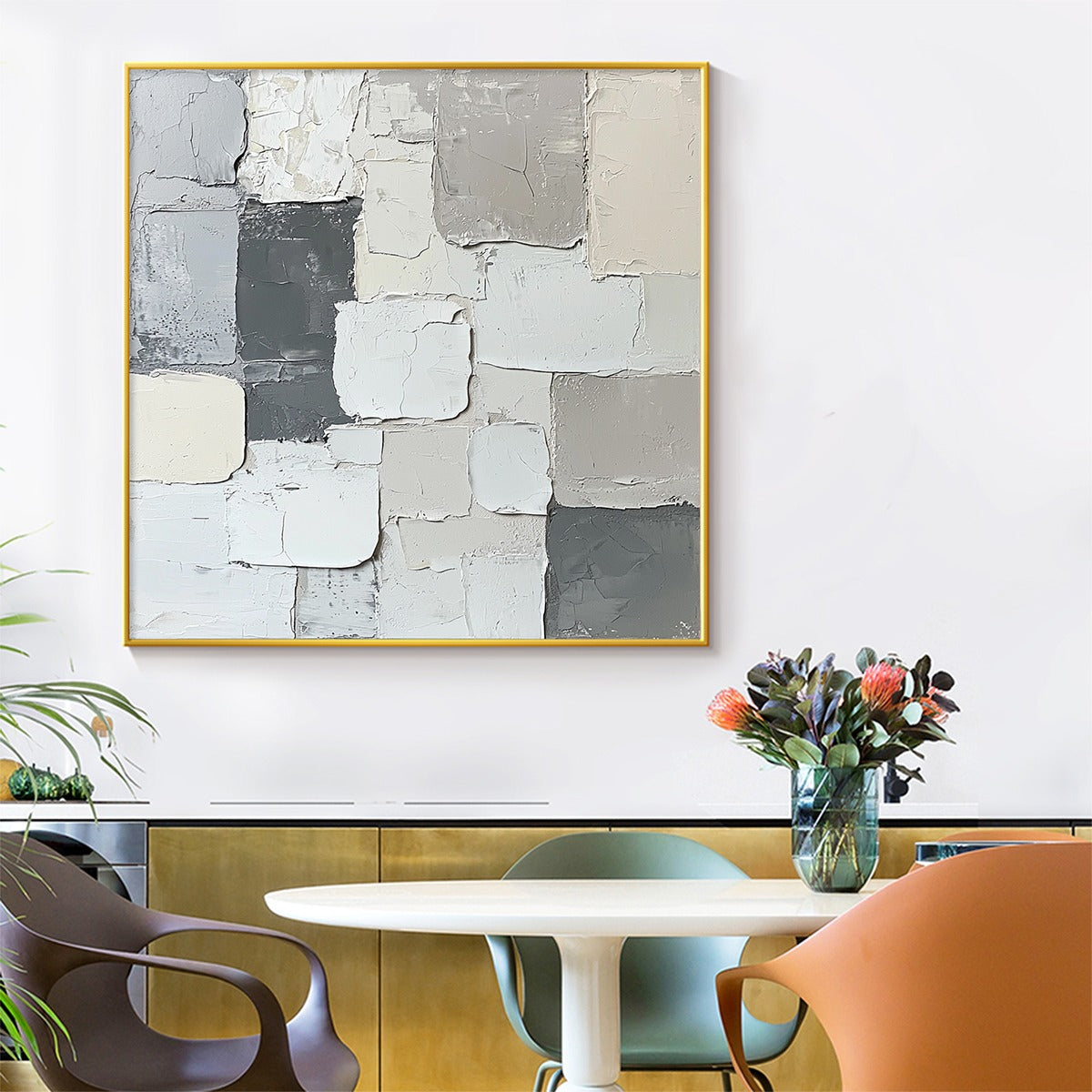 LAYERED HARMONY: Textured Abstract Oil Painting - Image 6