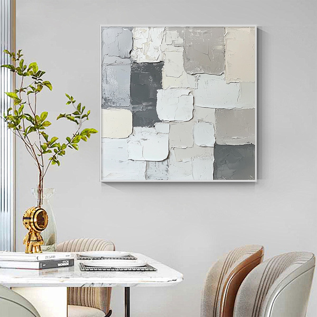 LAYERED HARMONY: Textured Abstract Oil Painting - Image 7