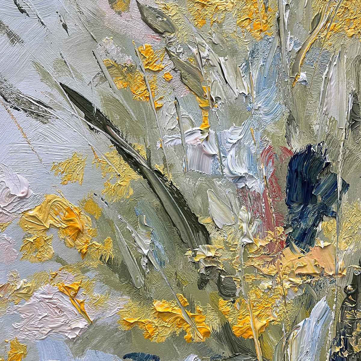 MEADOW'S WHISPER: Impressionist Wildflower Meadow Painting Diptych - Image 5