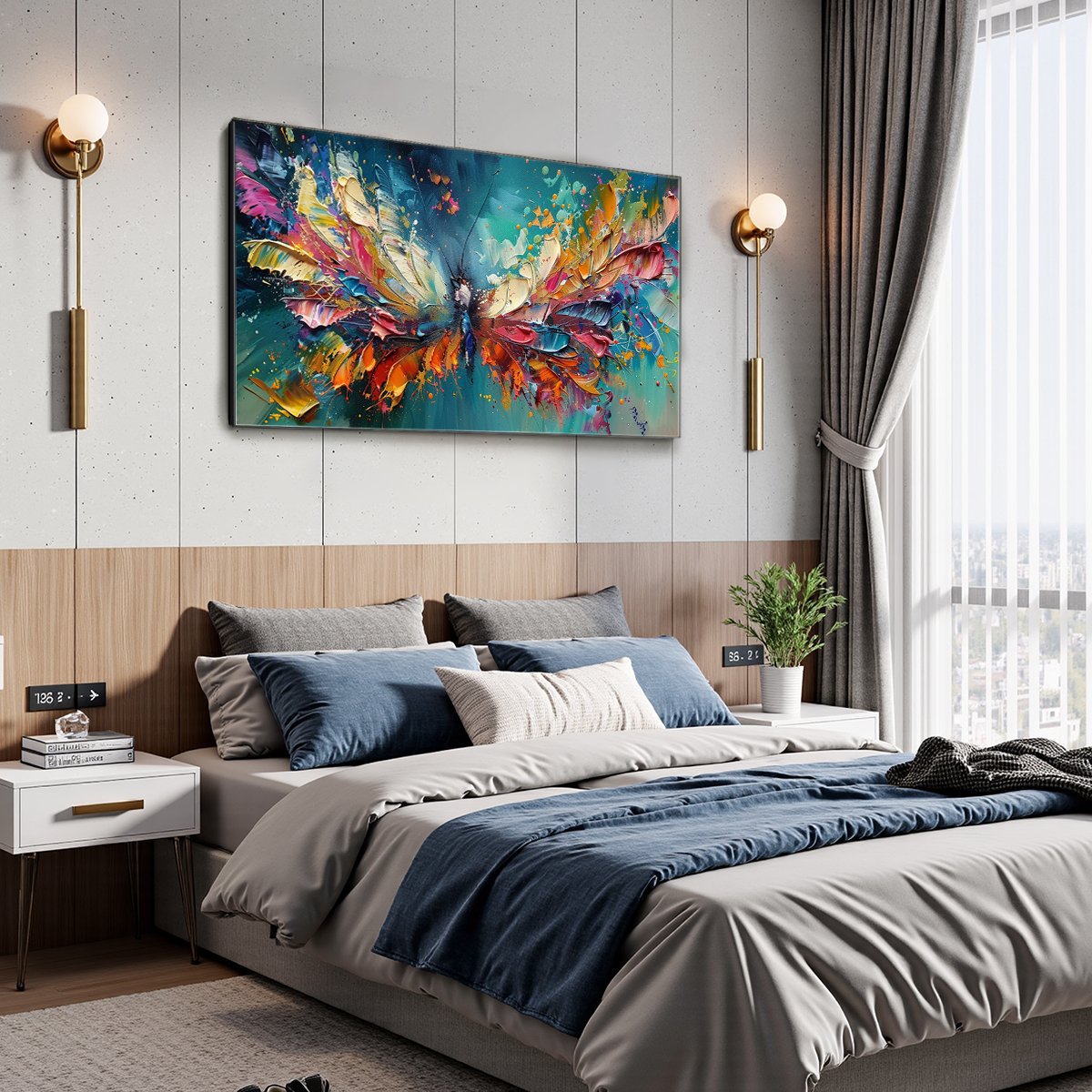 METAMORPHOSIS: Textured Impasto Colorful Butterfly Oil Painting - Image 6