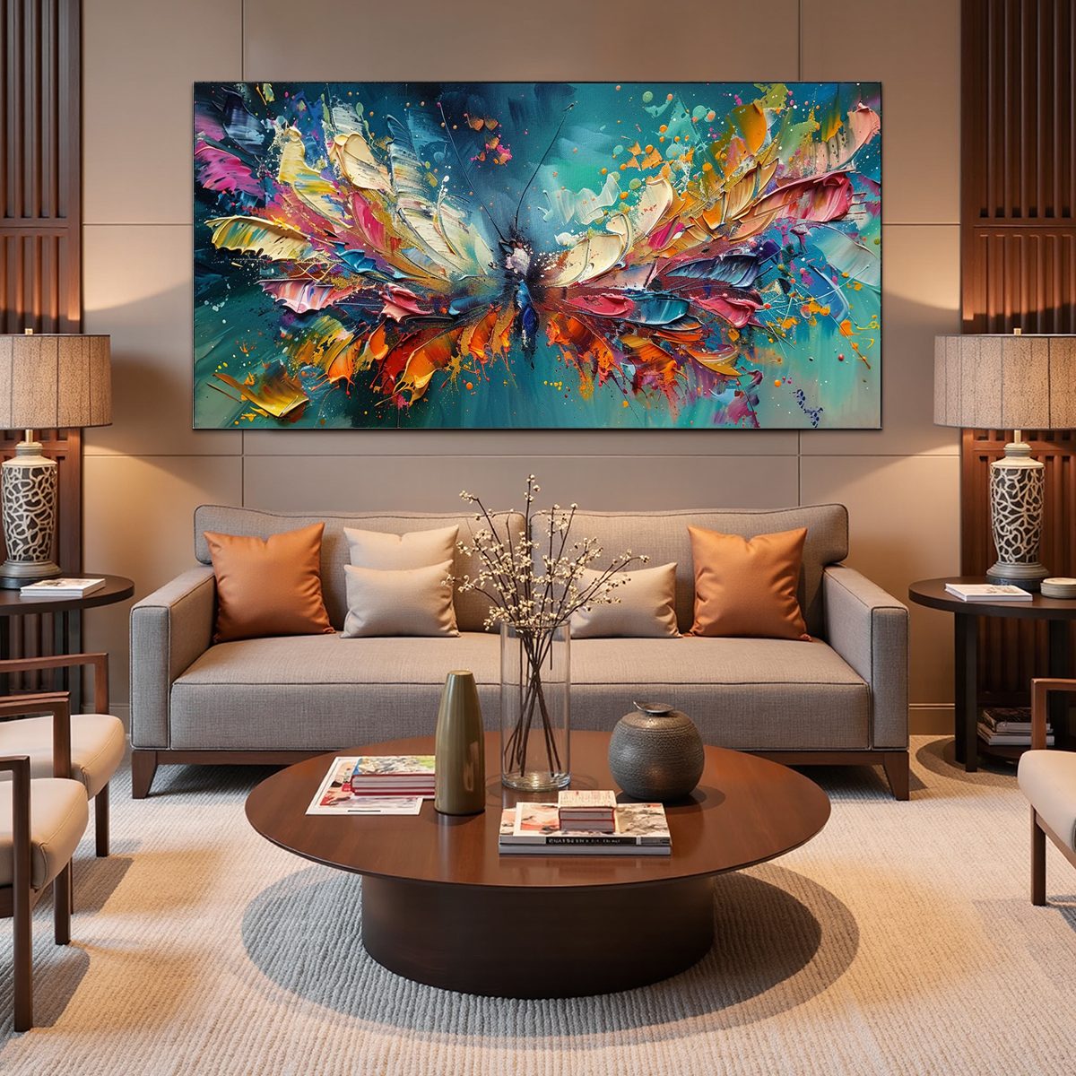 METAMORPHOSIS: Textured Impasto Colorful Butterfly Oil Painting - Image 4