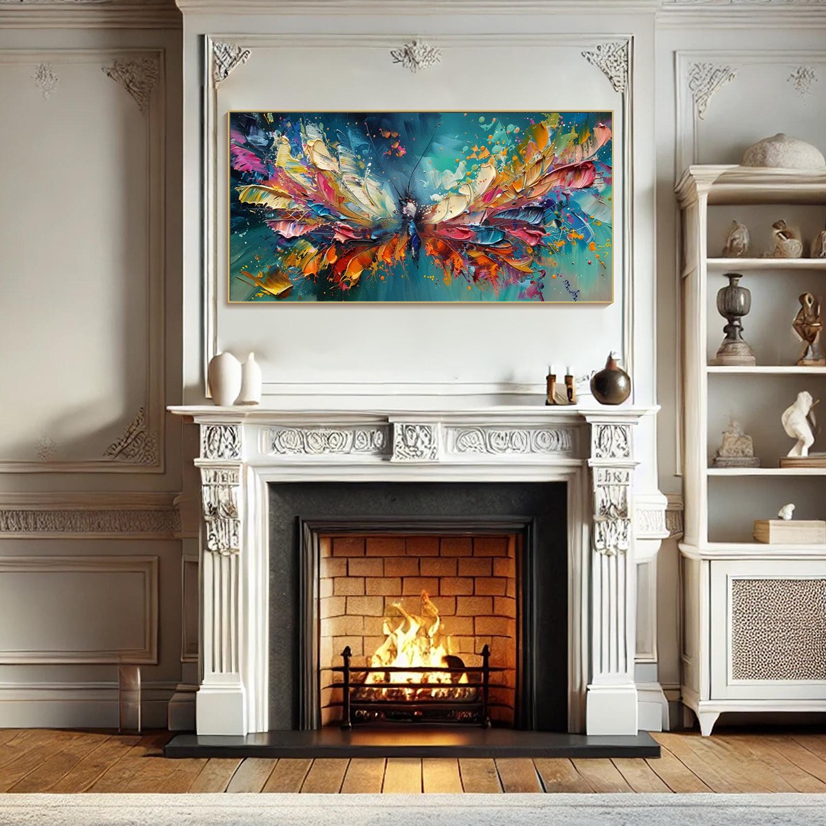 METAMORPHOSIS: Textured Impasto Colorful Butterfly Oil Painting - Image 7