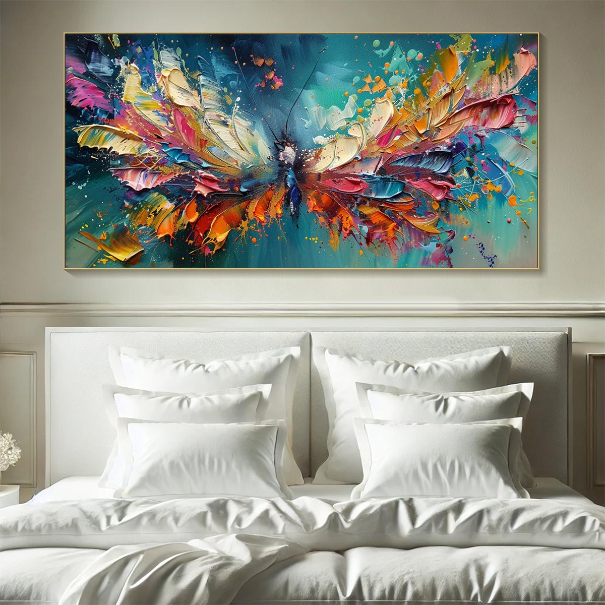 METAMORPHOSIS: Textured Impasto Colorful Butterfly Oil Painting - Image 2