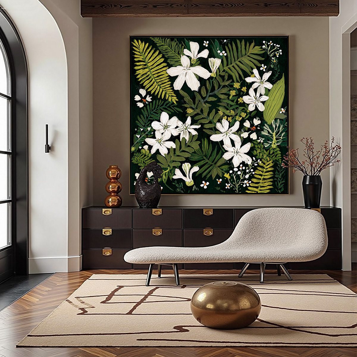 MIDNIGHT GARDEN: Dark Botanical Floral Painting - Image 6