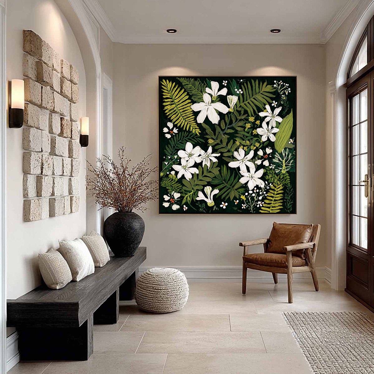 MIDNIGHT GARDEN: Dark Botanical Floral Painting - Image 4