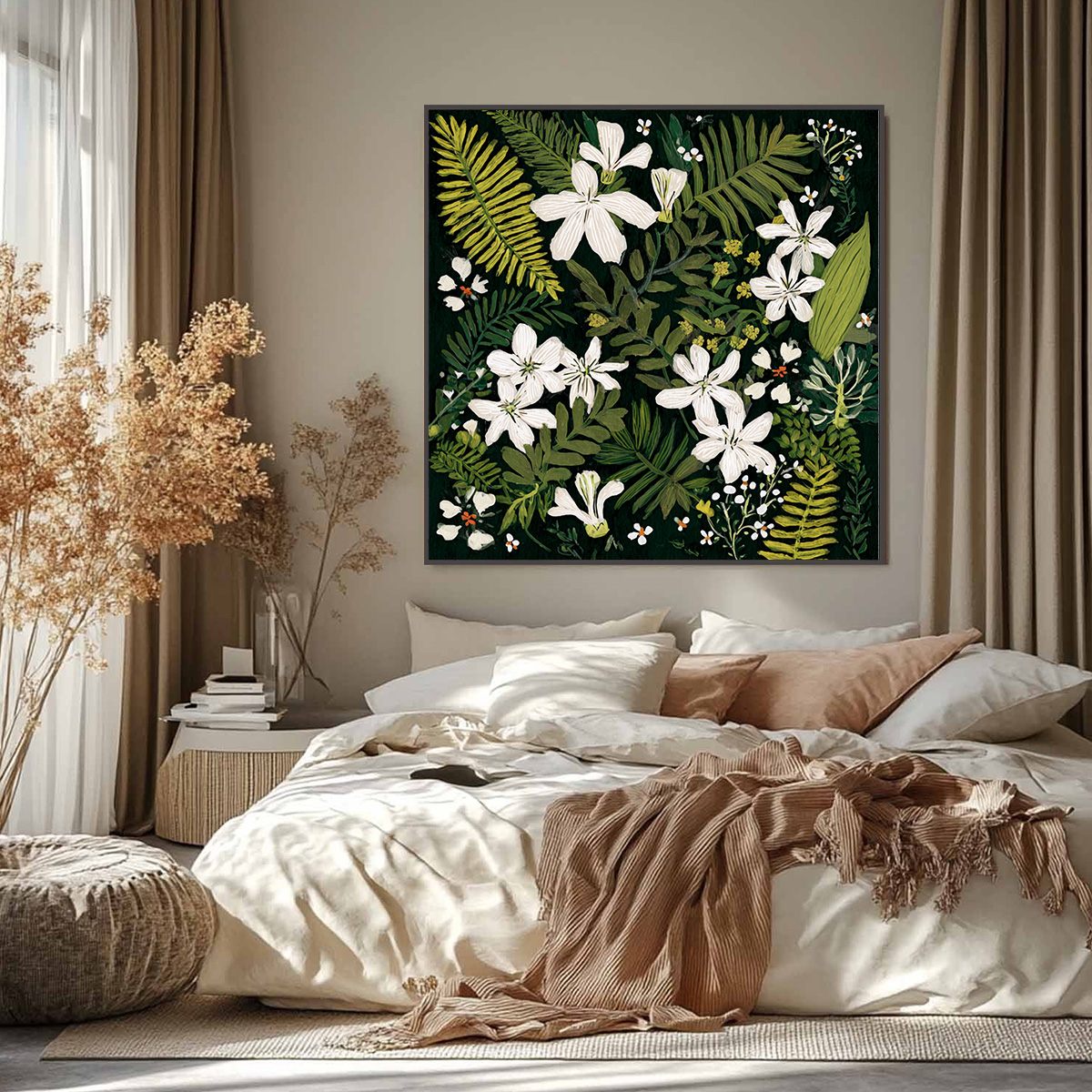 MIDNIGHT GARDEN: Dark Botanical Floral Painting - Image 2