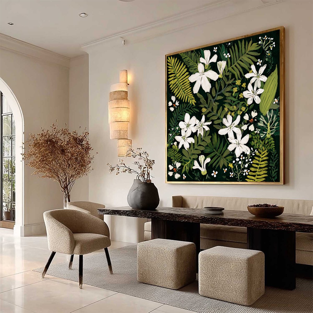 MIDNIGHT GARDEN: Dark Botanical Floral Painting - Image 8