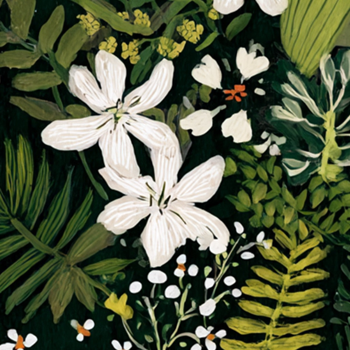 MIDNIGHT GARDEN: Dark Botanical Floral Painting - Image 3