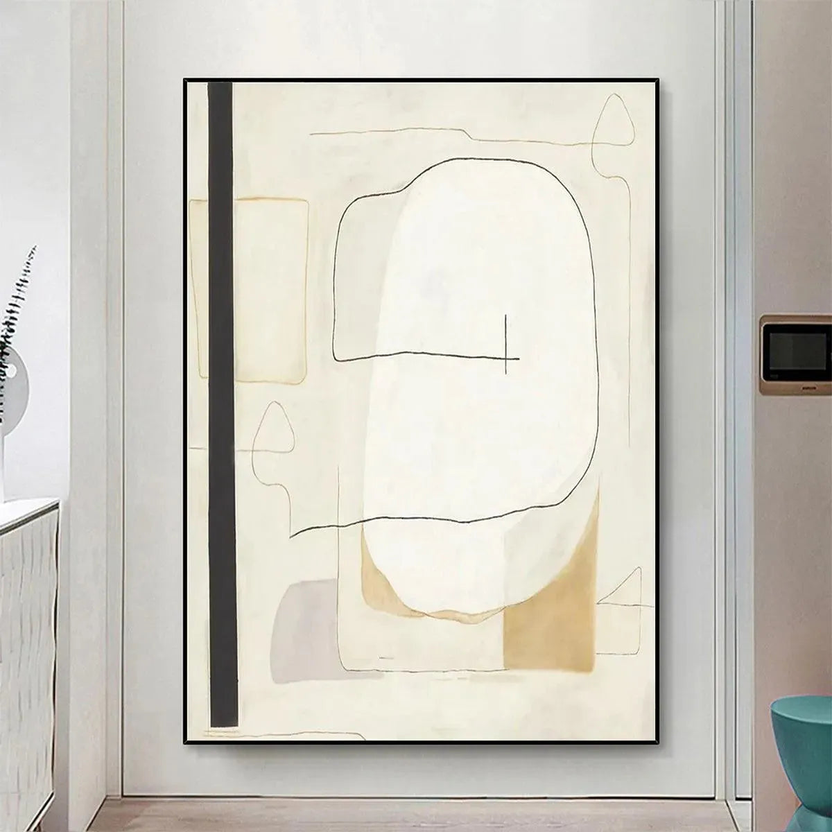 MINIMALIST ABSTRACT: Neutral Abstract Painting, Square Wall Art - Image 4