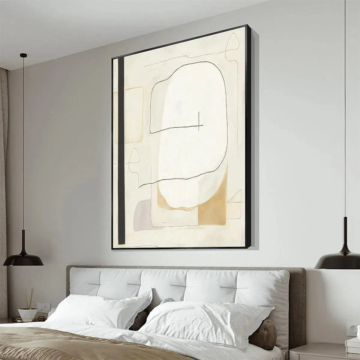 MINIMALIST ABSTRACT: Neutral Abstract Painting, Square Wall Art - Image 5
